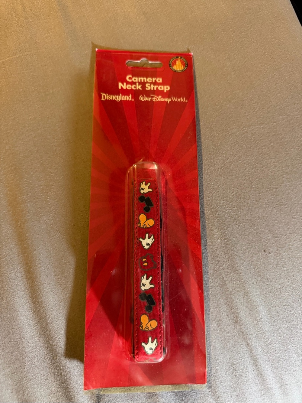 New- Disney Camera Neck Strap - Red Mickey Icons